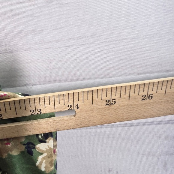 Woman Within Top Plus Size‎ 1X 22 24 Green Floral Flower V Neck T Shirt Tee Boho - Picture 5 of 8